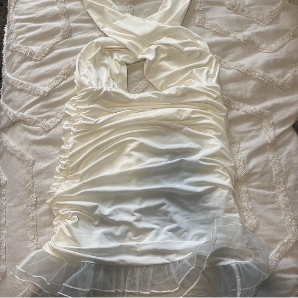 Lucy In The Sky White Halter Dress